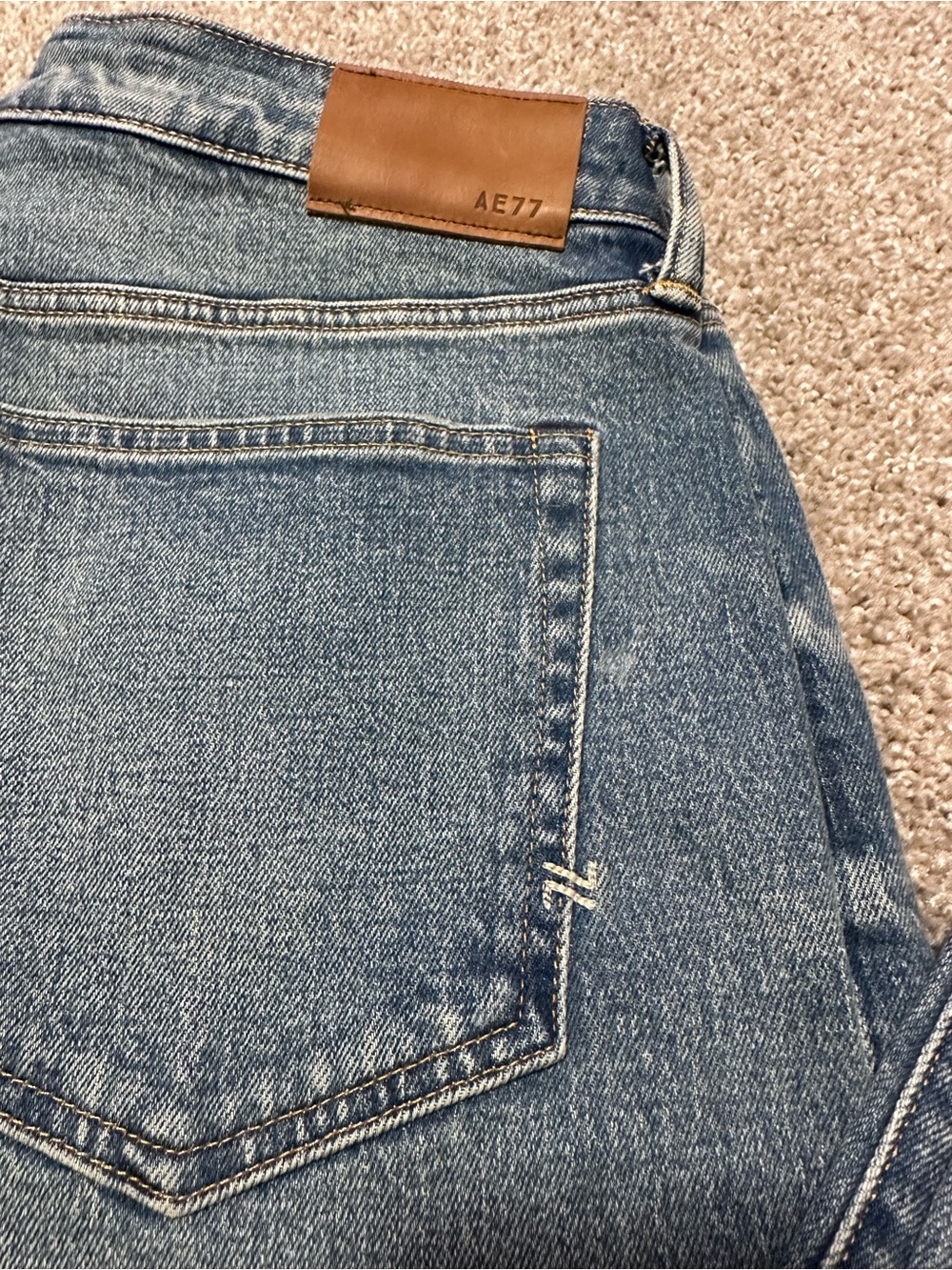 American Eagle Blue Denim Jeans - AE 77 Cigarette fit - Picture 4 of 4